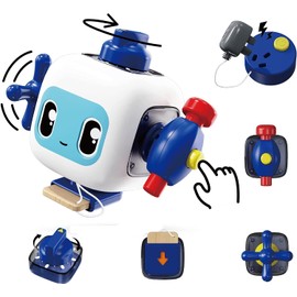 TOP BRIGHT Busy Cube Toys for 1 2 3 Years Old Girls Boys, Sensory Toys Activity Cube for Baby 18 M+, Birthday Gift Travel Toys for Toddlers on Plane