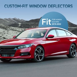 ACLONG Smoke Rain Guards Fit for Honda Accord 2018 2019 2020 2021 2022 Tape-On Side Shatterproof Window Visor, Window Deflectors, 6-Piece Set