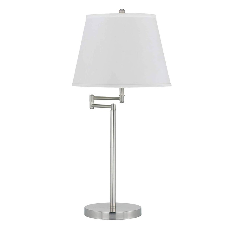 Cal 28" Height Metal Table Lamp in Brushed Steel 150W/Brushed