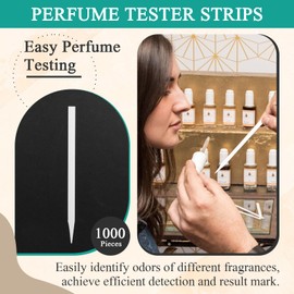 1000-Pack Perfume Tester Strips - Perfume Paper Test Strips -Premium Fragrance Tester Strip for Scent Evaluation， Disposable Fragrance Test Strips for Aromatherapy & Spice Oils(White,Sharp)
