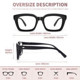 miyya 6 Pack Fashion Reading Glasses for Women, Blue Light Blocking/Anti UV Readers Oversized Square with Spring Hinge (M4 6 pack Mix, 4.0)