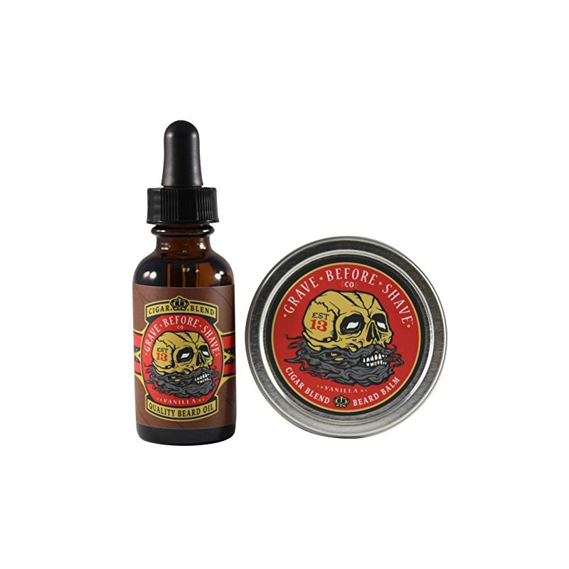 GRAVE BEFORE SHAVE Cigar Blend Beard Pack (Cigar/Vanilla Scent)