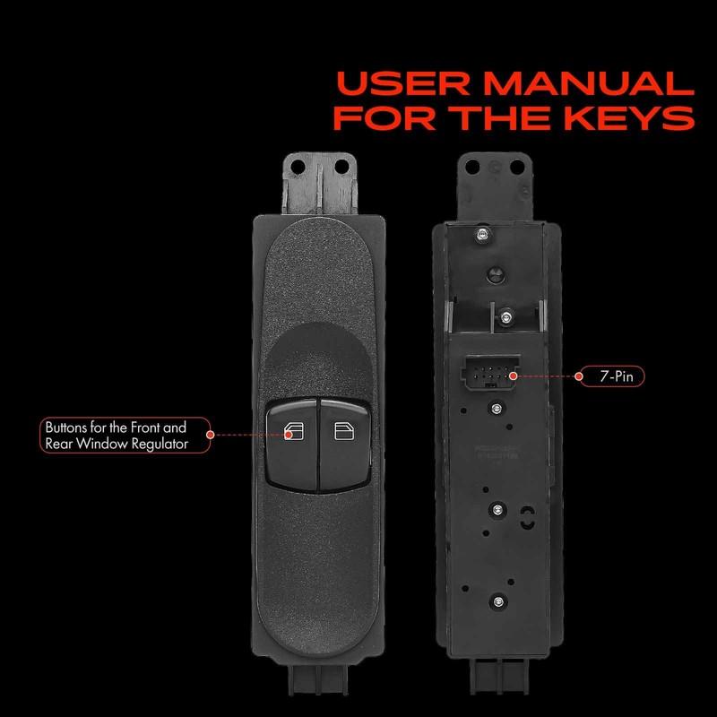 Frankberg Power Window Switch Master 7 Pins Compatibel with Viano