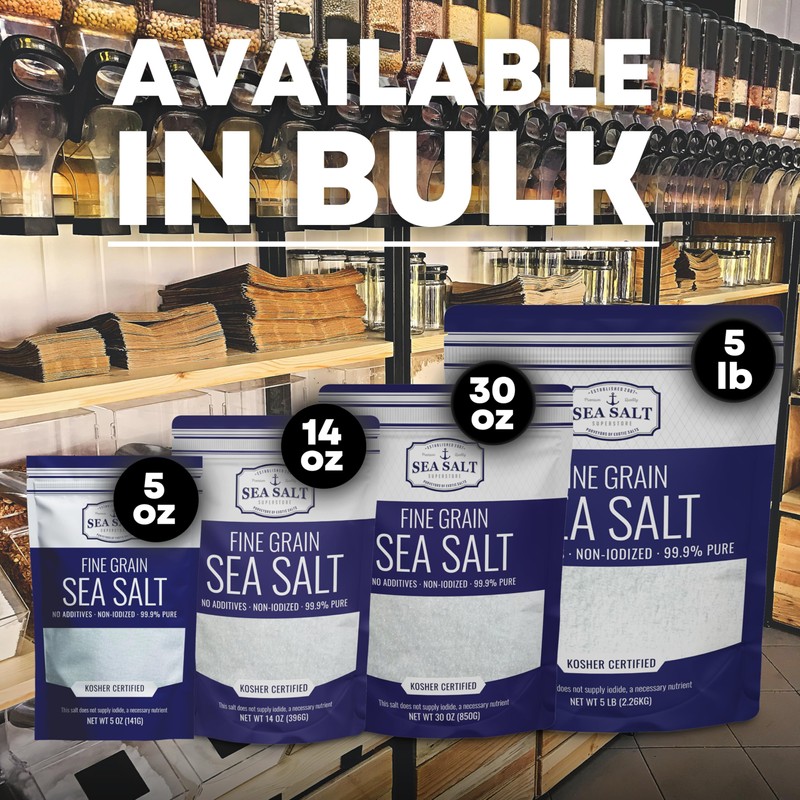 Fine Grain Sea Salt for Baking, Pure Non-Iodized Baja Table