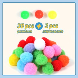 JPTECY Cat Ball Toy Launcher Gun 34pcs Cat Toys for Indoor Cats Interactive Cat Toy Kitten Toys Cat Balls Fetch Toy Cute Cat Toys Cat Ball Launcher, Cat Toys for Bored Indoor Adult Cats