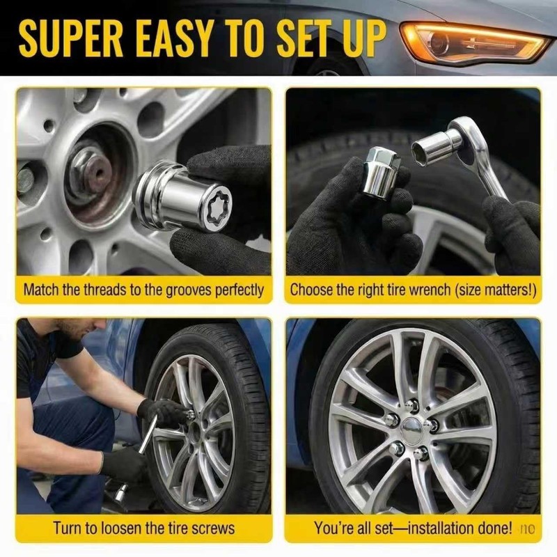 5pc M12x1.5 Wheel Lock Lug Nut Set for Toyota Lexus