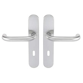 Bricard Tempo New Wave 666462 Stainless Steel Handle on Plate with Key Interior Door