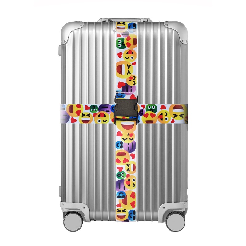 Luggage Strap Suitcase Belt Travel Bag Accessories (emoji-2pack)
