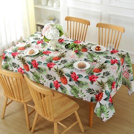 Honellaty - Mantel rectangular de flores tropicales de piña, a prueba de derrames, resistente a las manchas, tela decorativa clásico para cenar, fiesta, picnic