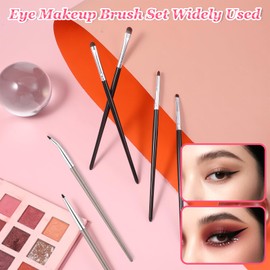 6 PCS Small Eyeshadow Brushes, Eye Makeup Brush Sets, Mini Smudge Brush for Eyeliner for Creasing Eye Makeup, Gel, Cream Liquid Concealer, Highlighter, Eyeliner Blending, Detail Brushes