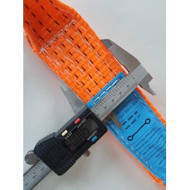 Set of 4 Professional Cross Straps for Lashing Strap 50 mm Orange / Car Transport Belt / Lashing Strap Wheel Lock Double Loops Lashing Loops Car Transport