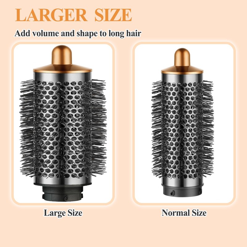 Large Round Volumizing Brush for Airwrap Attachments,Bigger Oval Round Brush
