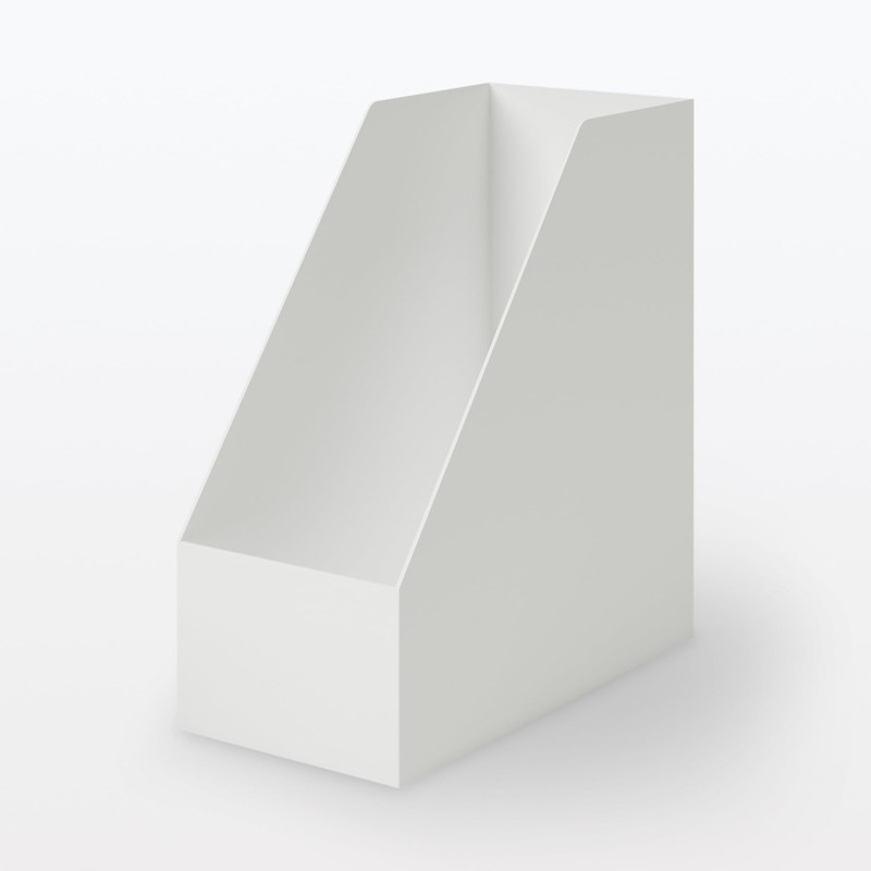 MUJI 83904357 Stand File Box with Recycled Polypropylene, Wide, White
