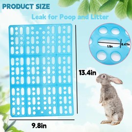 8 Pcs Rabbit Feet Pad Plastic Bunny Cage Floor Mat Foot Resting Hole Leak Water Nest Mat Pet for Small Animal Hamster Rat Chinchilla Guinea Pig Cats Dogs (Blue)