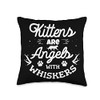 Kittens are angels with whiskers Cat Lover Funny Cat Throw