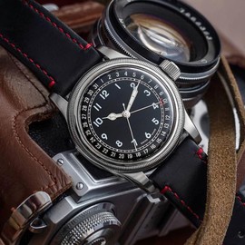 Ritche Christmas Gift 22mm Classic Genuine Watch Band Quick Release Vintage Leather Watch Strap Black Genuine Leather Watch Bands for Men Women, White Elephant Gifts, Stocking Stuffers for Men