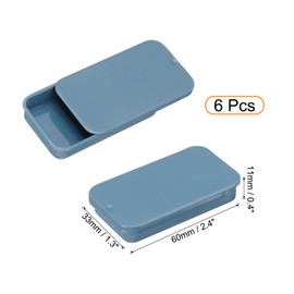 uxcell 6pcs Metal Tin Box, 2.4x1.3x0.4 Mini Portable Rectangular Empty Tinplate Small Storage Container Airtight Tins with Lids for Candy Favors Crafts Christmas Gifts, Blue
