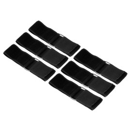 PATIKIL 3 Legged Race Bands, 6 Pack Nylon Elastic Tie for Outdoor Birthday Party Field Day Carnival Relay Game, Black