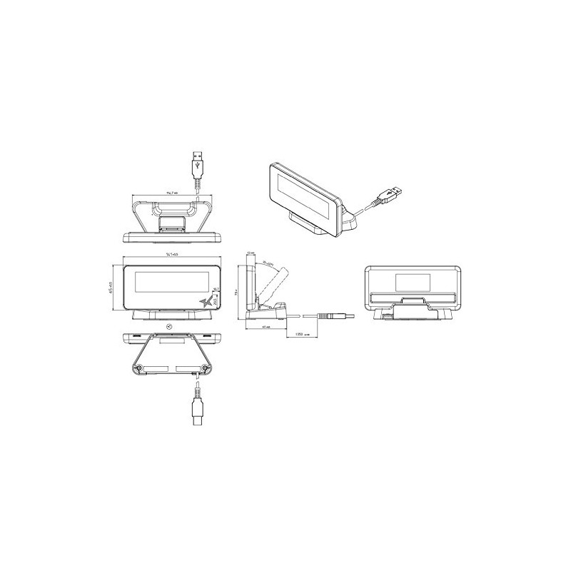 スター精密 mCollection mPOP対応カスタマーディスプレイ SCD222U BLK USB接続 ブラック