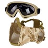 Airsoft Mask with Goggles, Foldable Airsoft Mesh Mask with Ear