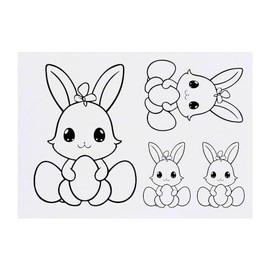 Azeeda 4 x 'Niedliches Häschen mit Eiern' Temporäre Tattoos - Wasserfest, Hautfreundlich & Ungiftig · Transfers in Verschiedenen Größen (TO00070122)