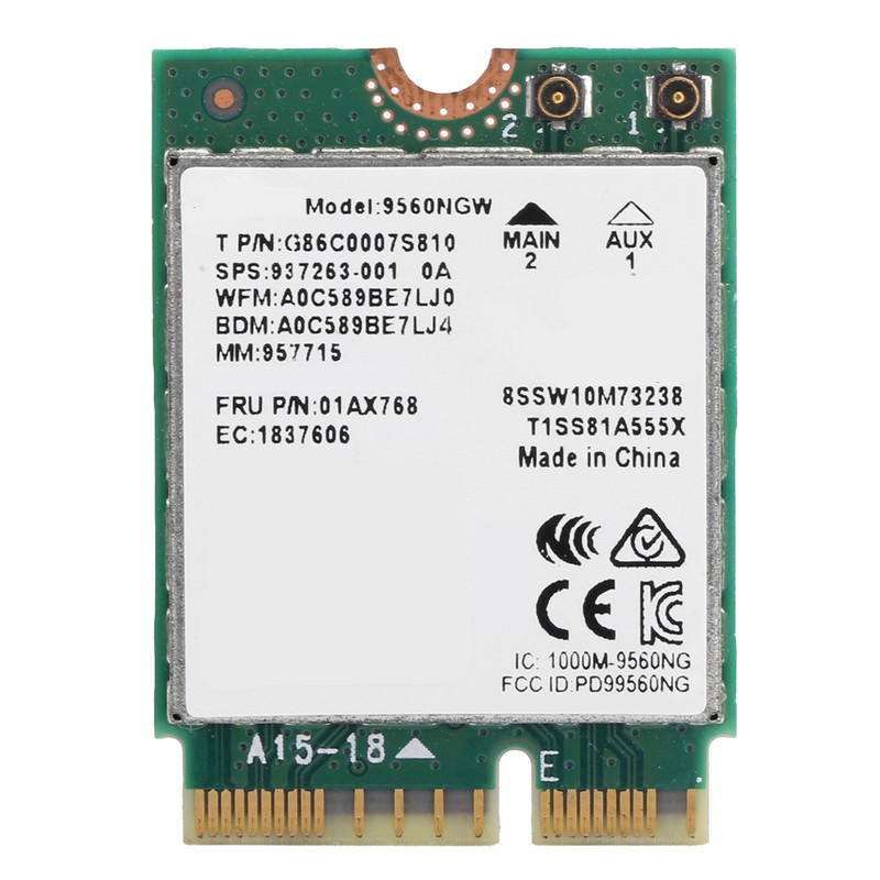 Wireless Network Card Bluetooth5.0 802.11ac M.2 Wifi Adapter with Antenna