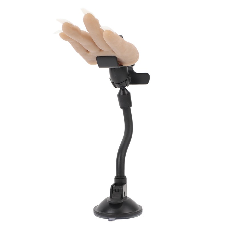 Nail Practice Hand Soft Silicone Mannequin Hand with Adjustable Clamp