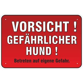 Schild Vorsicht ! Gefährlicher Hund ! 200 x 300 mm aus Aluminium-Verbundmaterial 3mm stark