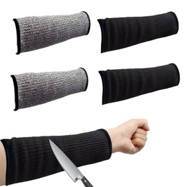 2 Pairs of Cut Resistant Sleeves, Forearm Protection, Forearm Protection, Arm Sleeves, Safety Arm Protection, Gloves, Sun Protection Arm Warmer Case, Cut-resistant Knitted Sleeves Arm Warmers for