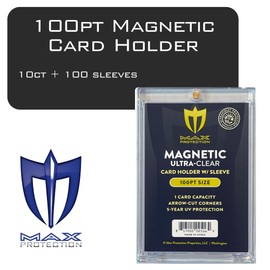 Max Protection Ultra Clear Magnetic Card Holder 100pt w/Sleeve Size (10)