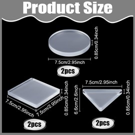 NBEADS 6Pcs Monoprinting Print Plates, 7.5cm Small Gel Printing Plates Clear Circle Triangle Square Printmaking Supplies for Art for Card Making Scrapbooking Arts and Crafts