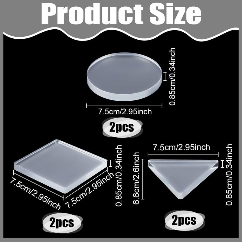 NBEADS 6Pcs Monoprinting Print Plates, 7.5cm Small Gel Printing Plates