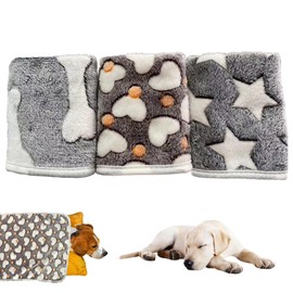 3PCS Dog Blankets, 24x16 Inch Cute Print Pet Blanket, Soft Warm Fluffy Fleece Sleeping Mat for Small Dogs Cats Puppy Blanket Cat Flannel