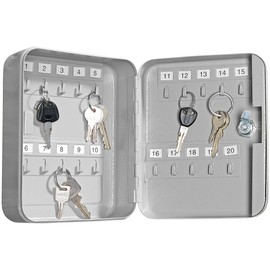 Xcase Metal Key Cabinet: Steel Key Cabinet for 20 Keys with 2 Security Keys (Emergency Key Box, Small, Key Rack)