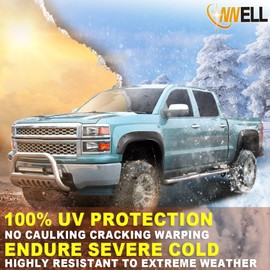 CNNELL Fender Flares Compatible with Toyota Tundra 2007-2013 Front Rear Fenders Smooth Black Finish Pocket Rivet Style 4pcs