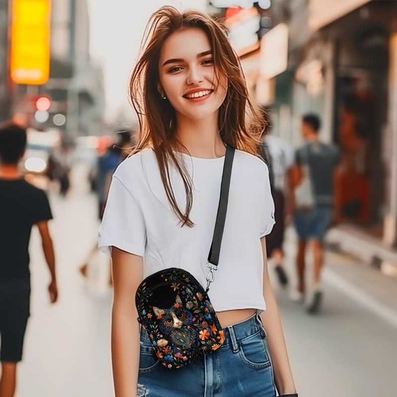 Cat Crossbody Bags for Women Cell Phone Purse Casual Shoulder