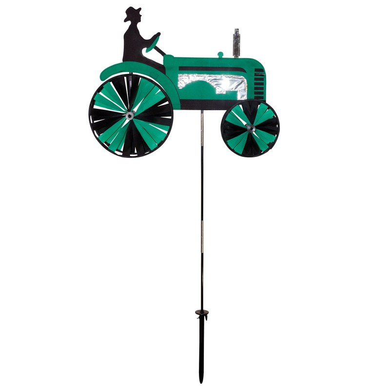 In the Breeze 2506 Green Tractor Ground Spinner-Garden Decoration, 24"
