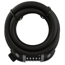 nean Bicycle Lock with Numbers, Cable Lock with Numbers Code Combination and Alloy Steel Cable, Combination Lock, Spiral Lock, Lock for Bike, Scooter and Scooter, 15 x 1800 mm, Black