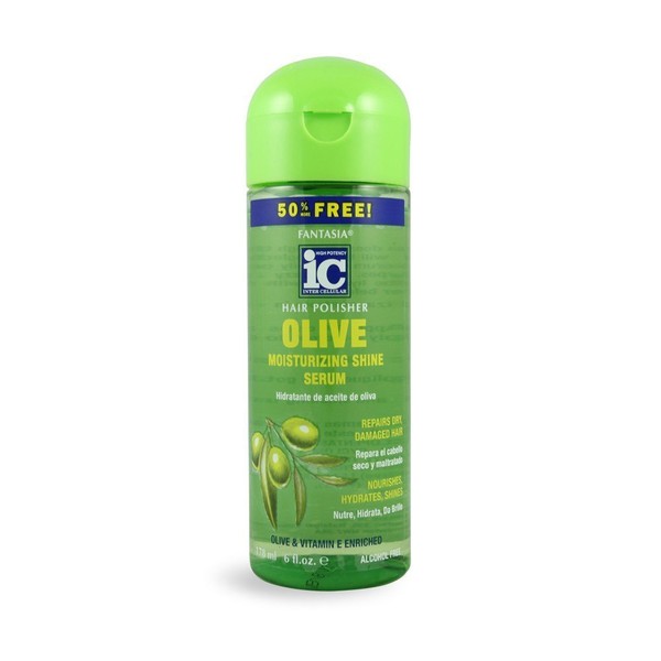 Fantasia IC Hair Polisher with Olive Oil Moisturizing Shine Serum, (Pack of 1) 6 Fl Oz