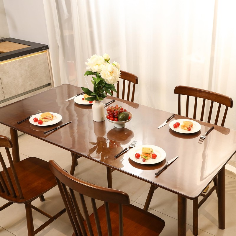 ETECHMART 19 x 63 Inch Clear Table Cover Protector, 1.5mm
