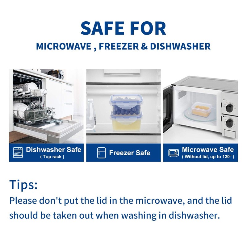 6 PACK 6OZ Small Plastic Containers Mini Bento Box with