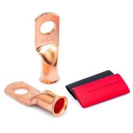Wirefy 4 Gauge 5/16" Wire Lugs - Copper Cable Lugs - Battery Wire Connectors - Ring Terminals - Crimp Battery Cable Ends - 10 PCS