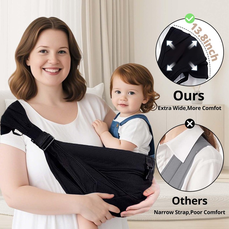 Plus Size Baby Sling Carrier - Baby Carrier Extended Adjustable