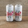 Cambridge E9198PCBWFDS Floral Insulated Slim Can Coolers, White, Set of