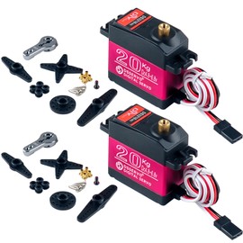 Wishiot 2PCS 20kg DS3218 Servo 270 Degree High Torque Waterproof Servo Full Metal Gear with 25T Servo Horn DC4.8-6.8V for Baja RC Car Robotic Arm DIY Model