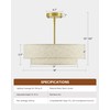 VONLUCE Modern Chandeliers, 18" Drum Chandeliers with 2-Layer Fabric Shade,