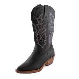 Toocool G676 Texan Cowboy Western Camperos Shoes for Women, black