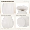 White Wavy Edge Ceramic Vase, Modern Ribbed Flower Vase for