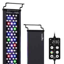 SEAOURA Plant Growth Aquarium Light, 24/7 Custom Timer, Power-Off Memory, 48-54in Full Spectrum Aquarium Plant Lights, 7-Row LED 8 Colors, 20 Adjustable Brightness, Day & Night Cycle for Freshwater