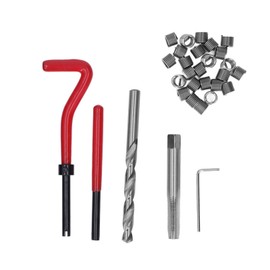 M8x1.25 Thread Repair Tool Helical Threaded Inserts Kit High Speed Steel Universal for Car Engine Repairs Red